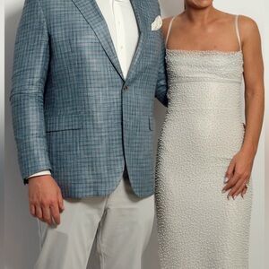 House of CB Calla Beaded Mesh Overlay Gown